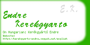 endre kerekgyarto business card